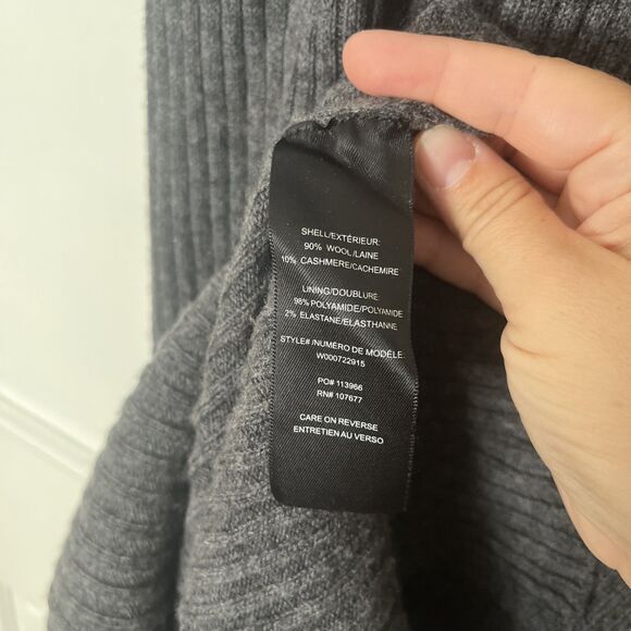 Alice Olivia Midi Dress Medium Arra Wool Cashmere Knit Gray Sleeveless Ribbed - Picture 5 of 10